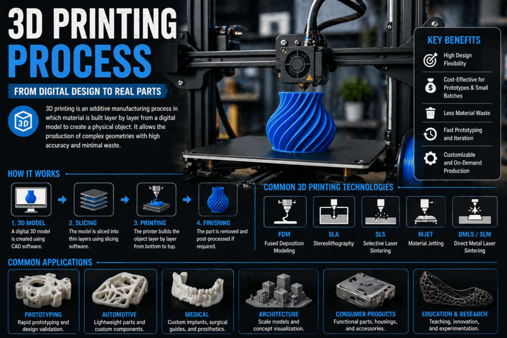 additive manufacturing process example 3d printing engineering components