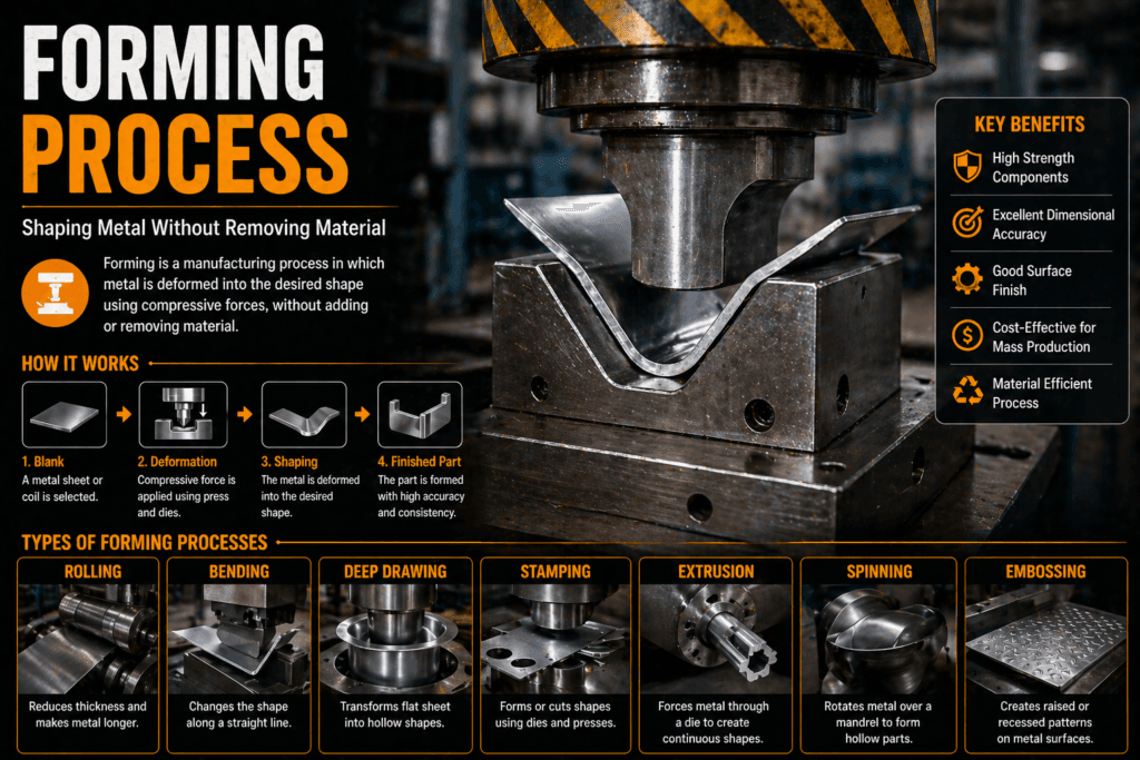 manufacturing process example forming sheet metal shaping industrial production