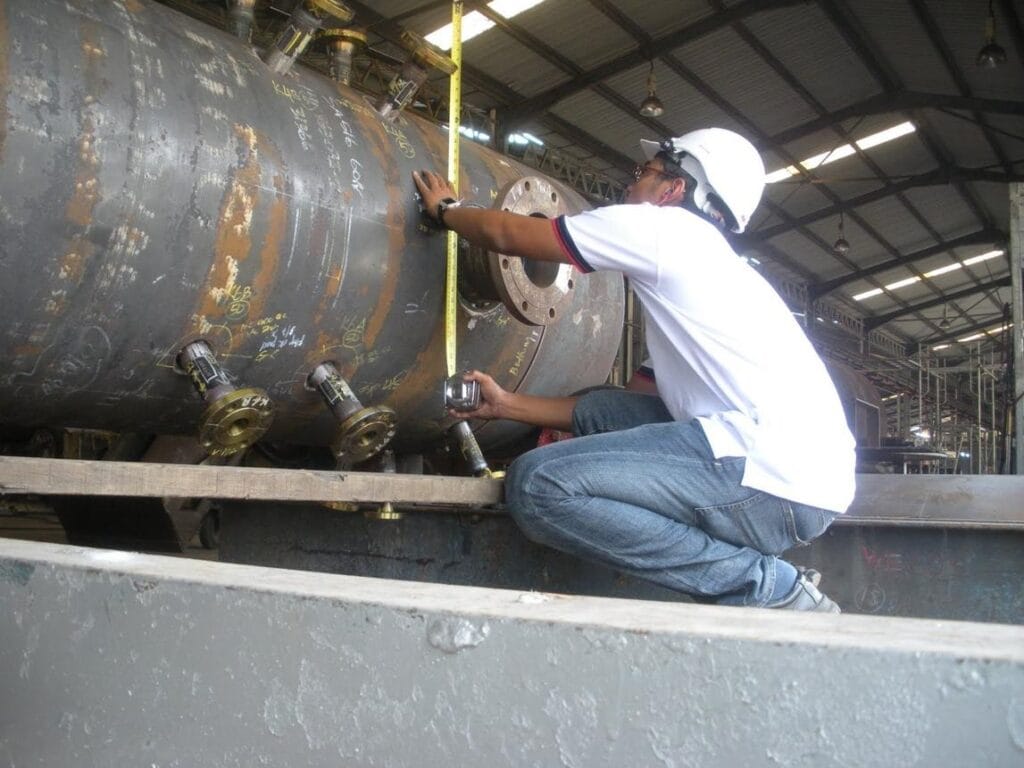 nozzle fit up and welding process in pressure vessel fabrication