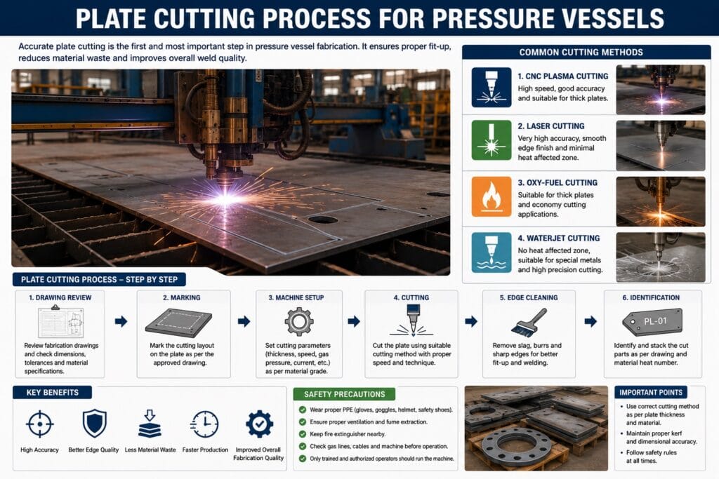 plate cutting process for pressure vessel fabrication