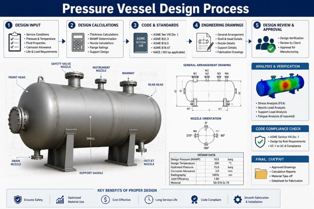 pressure vessel design process and engineering drawing