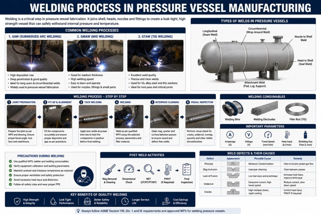 welding process in pressure vessel manufacturing