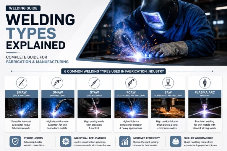 Welding process explained infographic for industrial fabrication and manufacturing